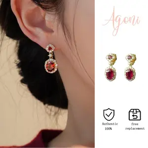 Anting Ruby Mewah Vintage Anting Permata Merah Indah