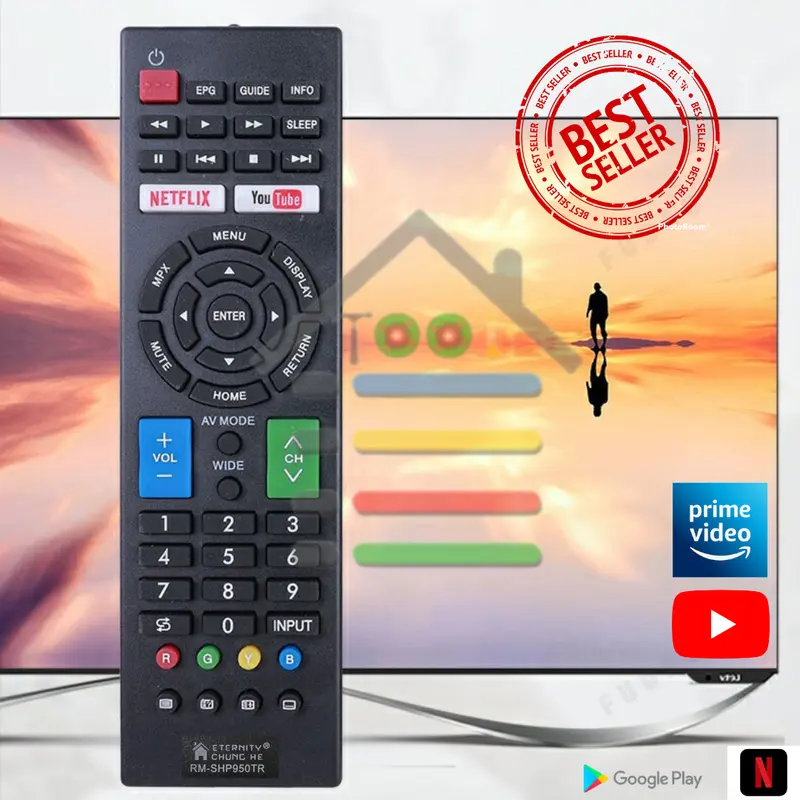 REMOTE SHARP AQUOS SMART TV YOUTUBE NETFLIX UNIVERSAL SHP950TR Lcd 0