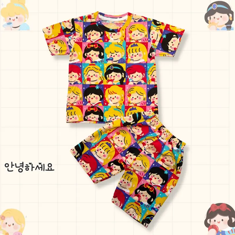 SETELAN FULLPRINT ANAK CEWEK CHIBI BAJU ANAK CEWEK SETELAN ANAK PEREMPUAN 5
