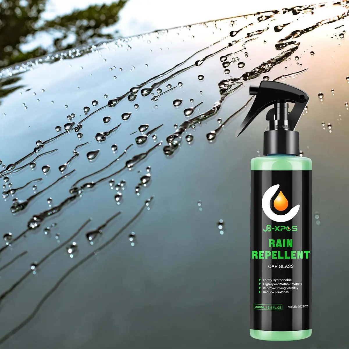 Car Glass Anti-Rain Spray, 100ML Auto Water Repellent Coating Agent With Towel, Water Repellent Protective Film, Glass Cleaner, Auto Windshield Cleaner