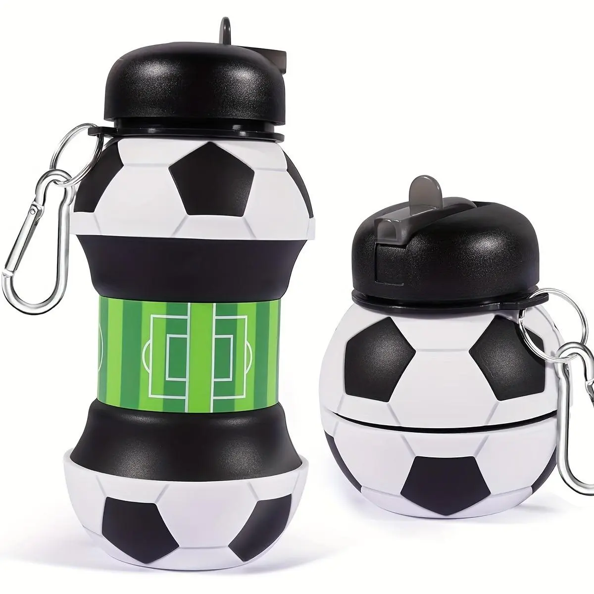 Soccer Ball Design Water Bottle, 1 Count Sports Water Bottle with Lid & Chain, Sports Drinking Cup for Outdoor Sports, Gift for Soccer Lovers, Drinkware