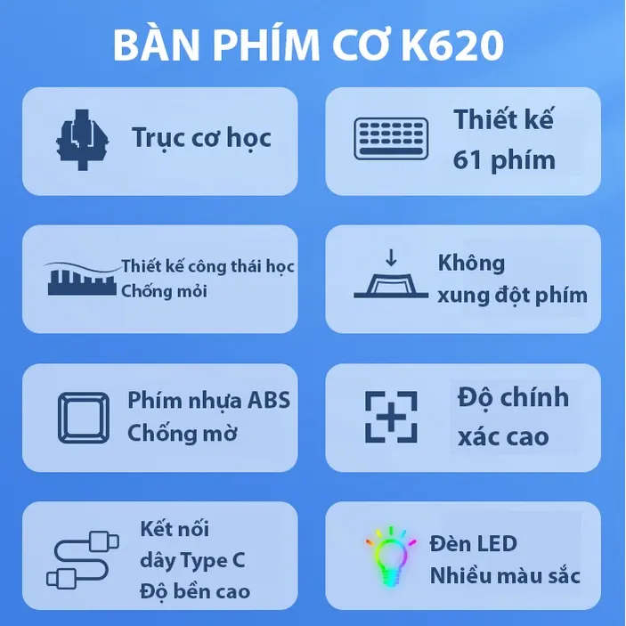 Bàn phím cơ Coputa bàn phím máy tính gaming laptop mini full LED 61 phím có dây K620 | BigBuy360 - bigbuy360.vn Bàn phím cơ Coputa bàn phím máy tính gaming laptop mini full LED 61 phím có dây K620 | BigBuy360 - bigbuy360.vn