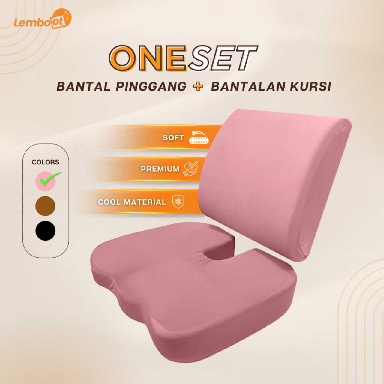 Lemboot Terapi Tulang Ekor Bantal Memory Foam Empuk Lembut Cushion untuk Kursi Kantor & Mobil Hitam/Brown/Pink 32x33x10 cm & 35x46x10 cm sarung pinggang Lemboot Terapi Tulang Ekor Bantal Memory Foam Empuk Lembut Cushion untuk Kursi Kantor & Mobil Hitam/Brown/Pink 32x33x10 cm & 35x46x10 cm sarung pinggang