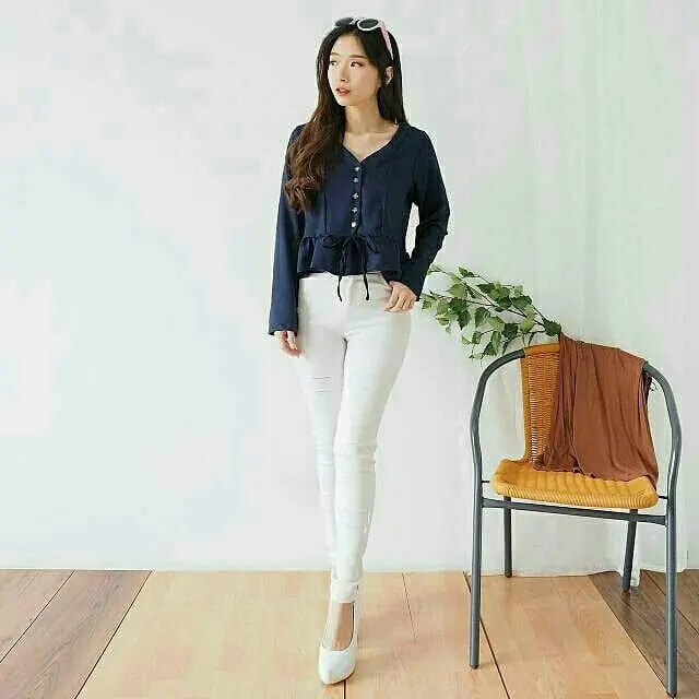 [cod] Atasan Fashion Blouse Misso Vneck Kancing Wanita JA1740 1