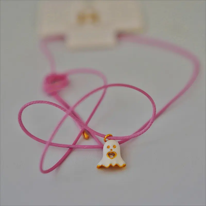 Kalung Wanita Tali Korea Liontin Ghost Titanium Premium By RADHA 0