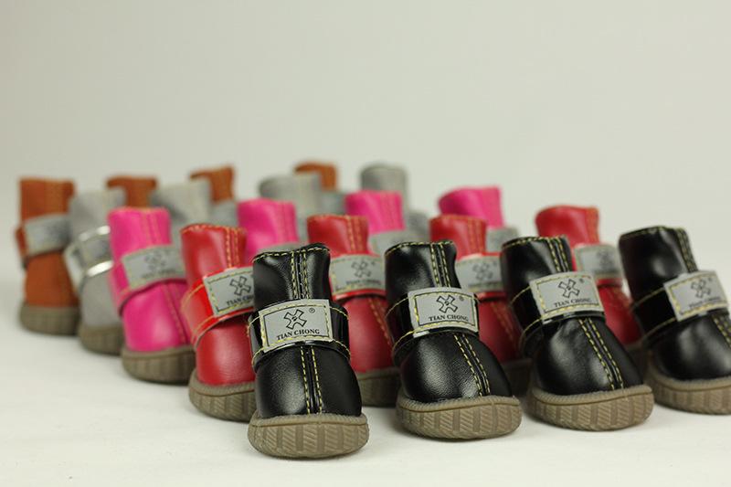 Product Introduction of Dog Shoes Pet Cotton Shoes Autumn and Winter Teddy Shoes Set of 4 Pomeranian/Bichon Frise Puppy Dog Winter Snow Boots 20