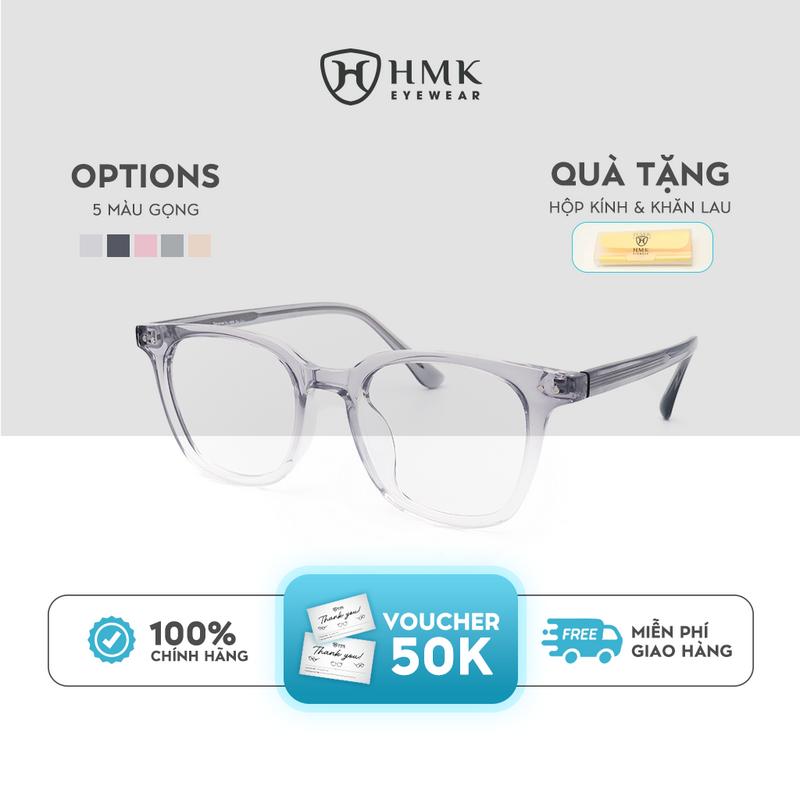 Gọng Nhựa HMK Eyewear Chắc Chắn Dáng Vuông Bầu Thời Trang Nam Nữ Trẻ Trung, Gọn Nhẹ - GN16893 - Mắt Kính, Voi Mắt Kính Titan