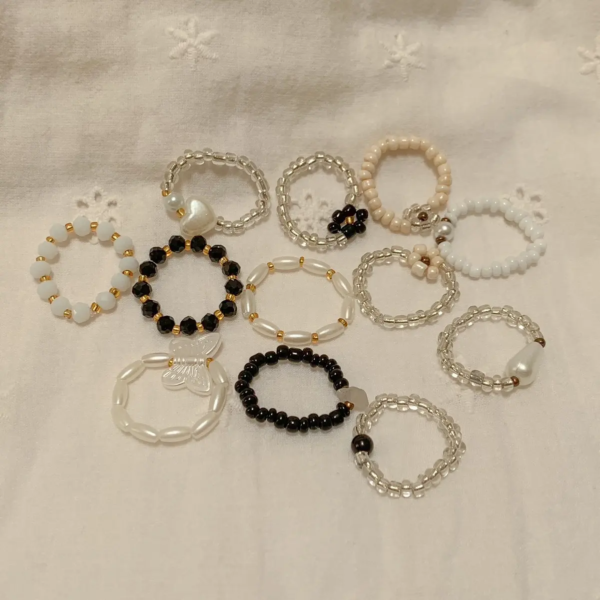 (Part 3) (Isi 4) Cincin Manik Korea / Aesthetic Ring / Beads Ring