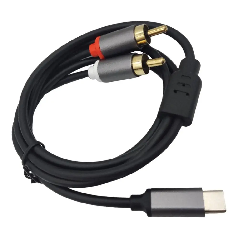 Cáp loại c đến 2 RCA, Cáp phụ trợ AUX, dành cho thiết bị âm thanh chuyên nghiệp tai nghe, máy tính xách tay, điện thoại thông minh, rạp hát tại nhà Nghe Nhạc Phụ Kiện
