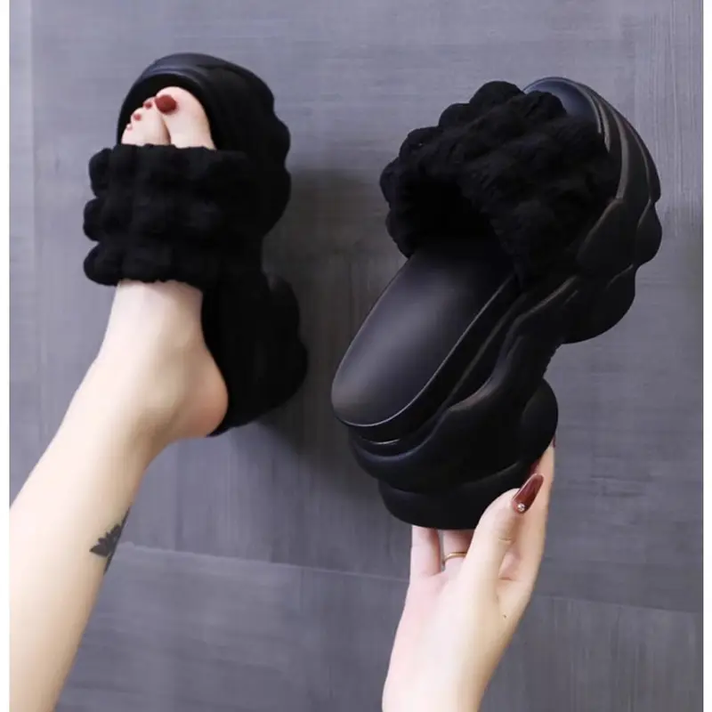 COD Bayar Ditempat Sandal Sendal Wedges Wanita Perempuan Hak Flatfrom Model Kokop Kotak Kain BM 521 0