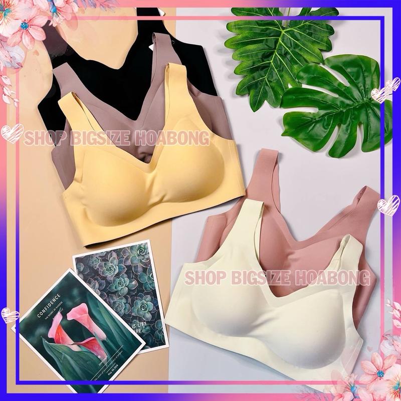 [1071] Áo lót bra su cổ V thái lan mềm mại nâng 1cm không gọng bản to che khuyết điểm hoàn hảo Nữ Top Áo Ngực Kem Women