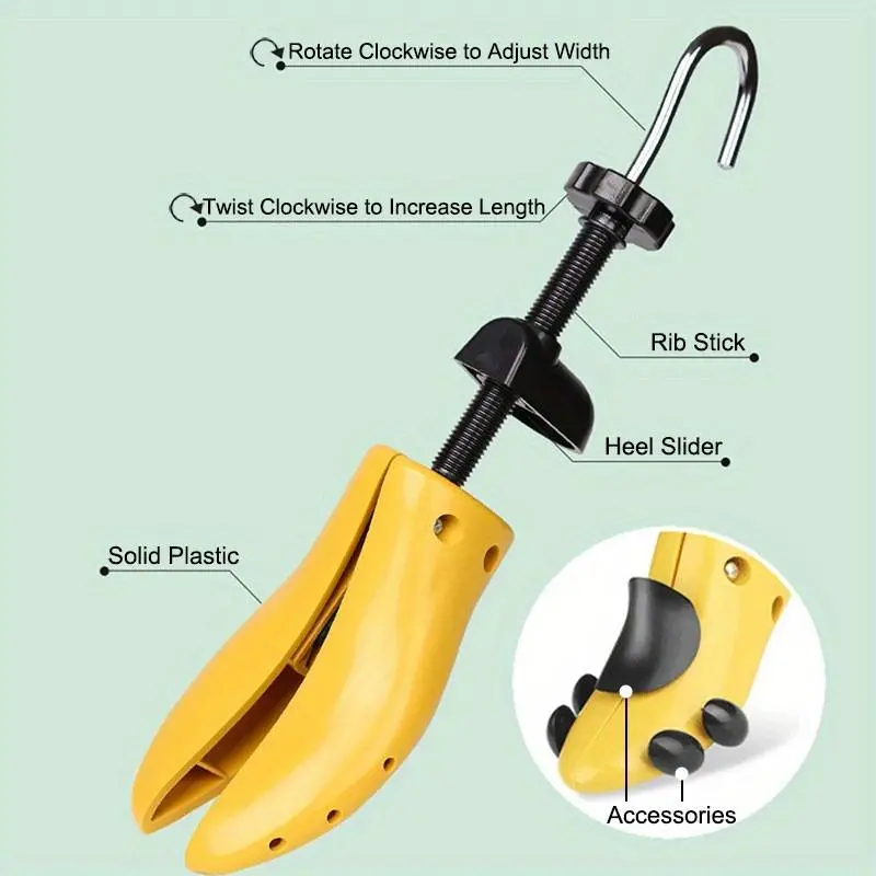 Adjustable Shoe Tree Stretcher, 1 Count Expander Shoe Trees, Plastic Shoe Stretcher for Flats Pumps Boots, Shoe Care & Accessory Tool 3