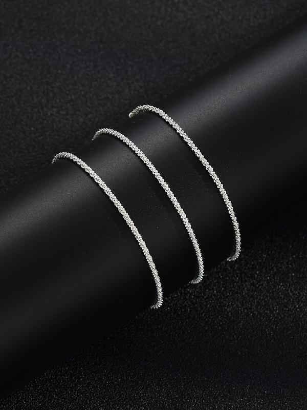 Women's Elegant Minimalist Glittering Anklets, 3 Counts Fashionable Chain Ankles for Women & Girls, Trendy  Exquisite Body Jewelry As Birthday Gift 4