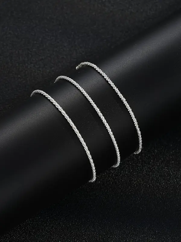 Women's Elegant Minimalist Glittering Anklets, 3 Counts Fashionable Chain Ankles for Women & Girls, Trendy  Exquisite Body Jewelry As Birthday Gift 4