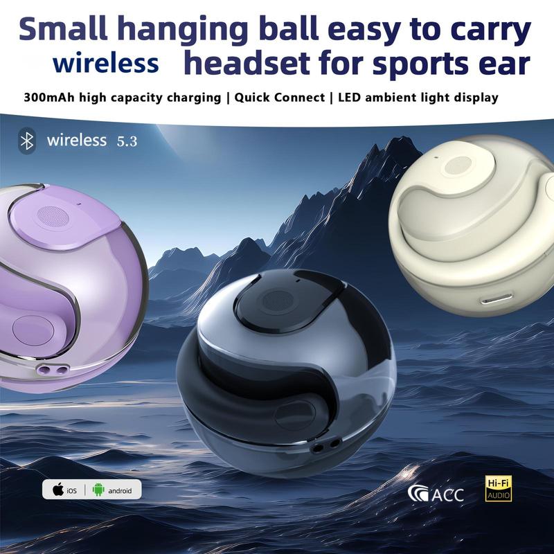 BT5.3 Wireless Headphones, Earhook Wireless Earbuds with ENC Microphone, Waterproof Noise Cancelling Headphones, Sports Earbuds for Running Workout 3