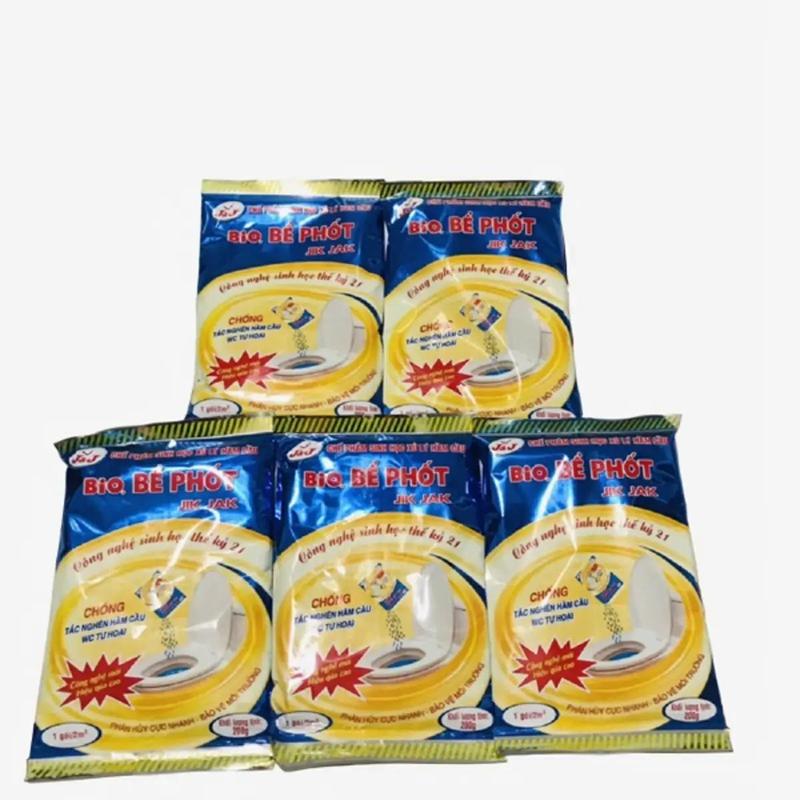  Combo 5 Gói Men Vi Sinh Xử Lý Bể Phốt JIKJAK 200g,Không Phải Hút Bể Phốt Khử Mùi Hôi Hầm Cầu Hết Tắc Nghẽn Bể Phốt Làm Sạch 