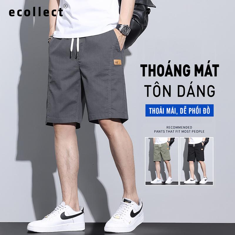 Quần Short Nam Casual ECOLLECT QS23 – Phom Ngang Gối, Vải Denim Mỏng Nhẹ Co Giãn 4 Chiều, Thoải Mái, Thời Trang