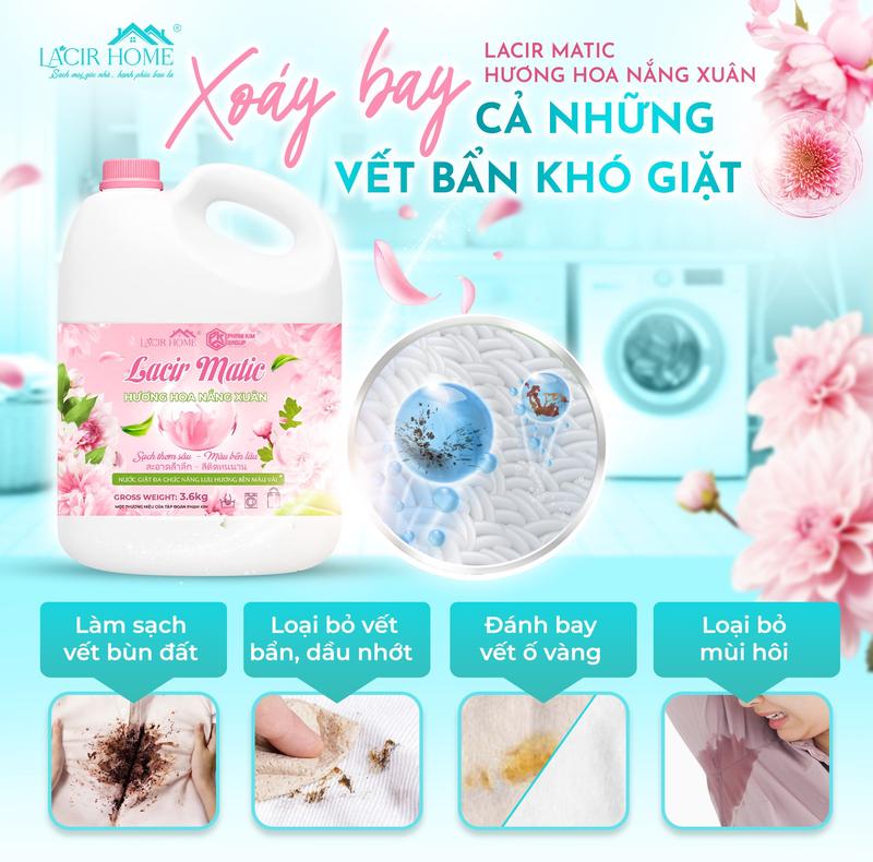 NƯỚC GIẶT LACIR MATIC HƯƠNG HOA NẮNG XUÂN 3,6kg 1