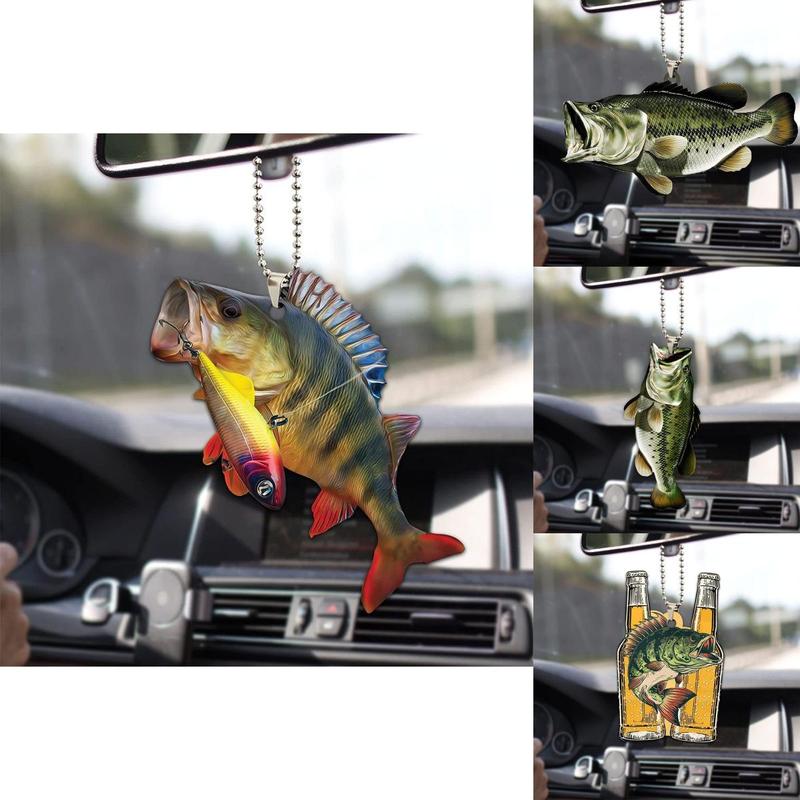 Colorful Cartoon Style Acrylic Fisherman Fish Car Interior Decor ...