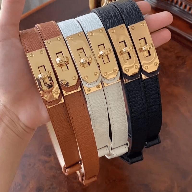 Thắt lưng đai váy nữ da bản nhỏ thời trang khóa kim loại phối váy phong cách công sở sang trọng TL10 3