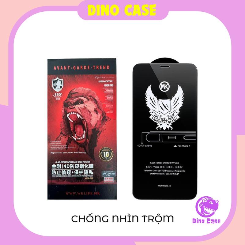    Có IPhone 16   Kính cường lực iphone full màn kingkong chống nhìn trộm 4D 6plus 6splus 7plus 8 8plus x xs 11 12 13 14 15 16pro max - Dino Case 75 