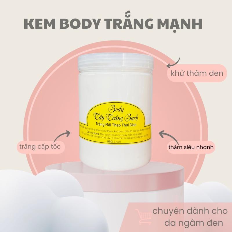 ( 1 KG ) KEM CỐT TẨY BẠCH TUYẾT Dưỡng Da Body _ kem trắng da cấp tốc làm trắng không chứa paraben xua kembody cotthai Làm Đẹp Da sứckem collagen duong trang hkd kemduỡngda xuhuong kemtron Nữ