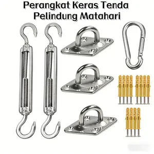 Pengait Hammock / Stainless Steel Hook / Tebal Ceiling Anchor Hook Gantungan Plafon /Rectangle Sun Shade Sail Hardware Kit/Stainless Steel Hook/Triangle Rigging Sunshade Pengait