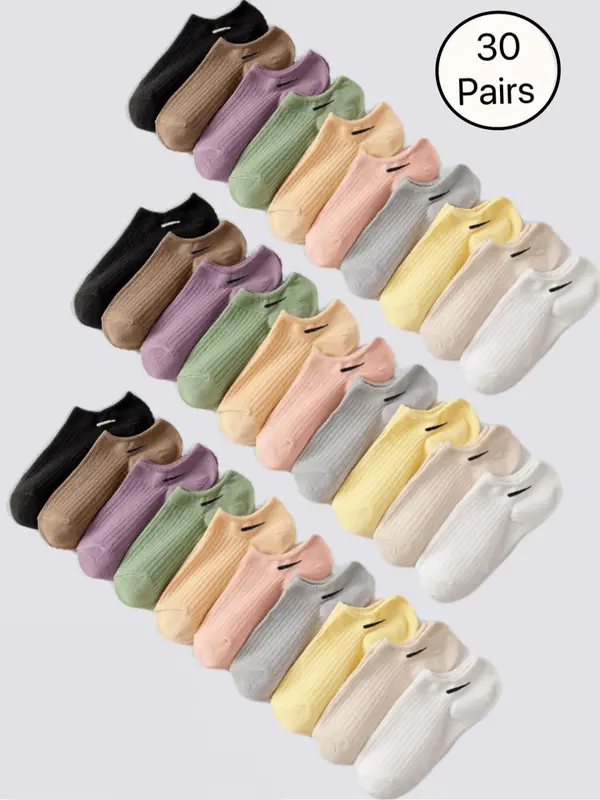 Women's Striped Print  Ankle Socks, Casual Comfy Breathable Socks for Daily Wear, Multipack Knit Socks for All Seasons 0