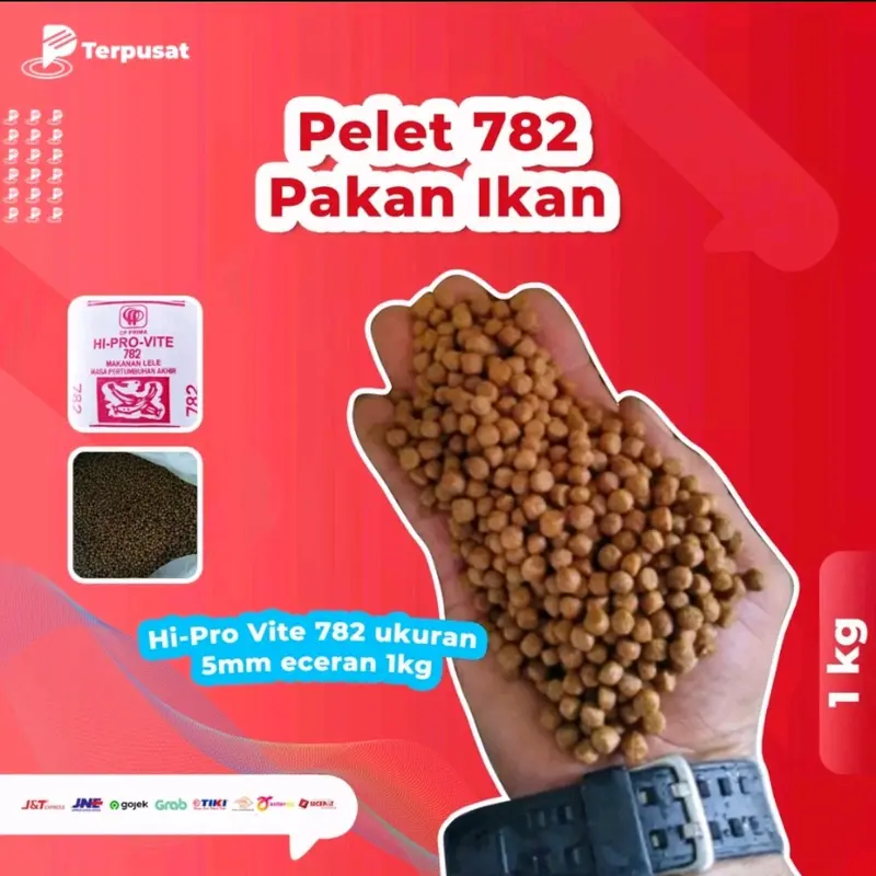 Per 1Kg 782-4 4mm HI PRO VITE Pelet Pakan Ikan Lele Nila Gurame Hias 0