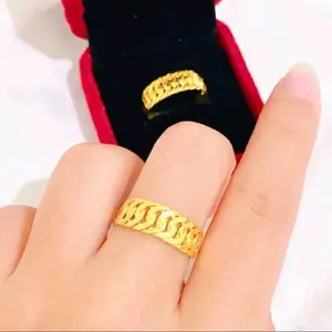 Promo termurah PREMIUM CINCIN RANTE TIDAK LUNTUR LAPIS EMAS24K TITANIUM - Uk.6 Termurah