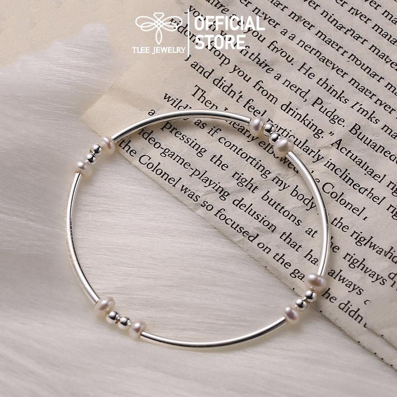 Lắc tay bạc nữ TLEE, Vòng tay ống bạc mix trai nữ tính TLEE JEWELRY LT0185