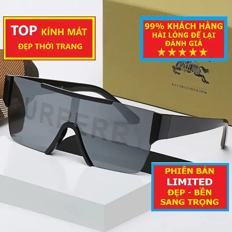 Mẫu mới Kính râm BBRR kính mát nam nữ vuông hàng hiệu thời trang 8087