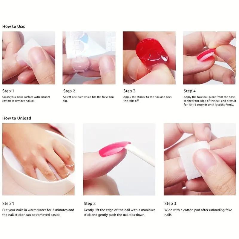 Almond Fake Nail, 24pcs/box French Style Press on Nails with Tools for Women & Girls DIY Nail Art, Elegant Stick on Nails Kit 6