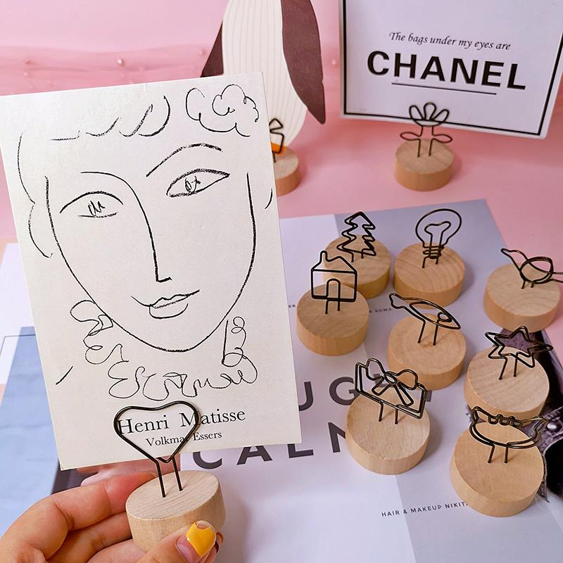 Creative Wooden Message Notes Clips Vertical Cute Photo Clip Desktop Decoration Ornaments 2