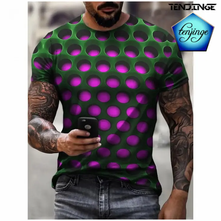 New Men's Unisex T-shirt 3D Print Pattern Round Neck Casual Short Sleeve Top Street Dress Men's T-Shirt