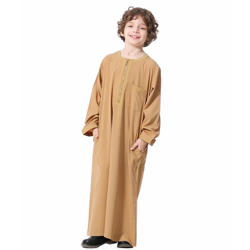 Product Introduction of Dubai Embroidery Patchwork Hijab Abayas Ramadan Muslim Clothing Boys Abaya Jilbab Khimar Turkey Kaftan Moroccan Islam Long Robe 28