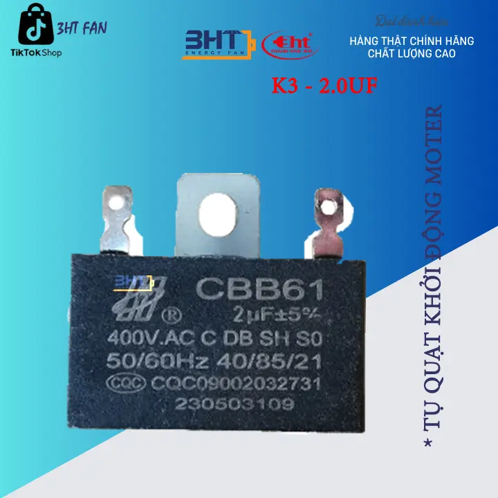 Tụ quạt 2uf và 1.5uf - K3 Khởi động cho động cơ quạt 2