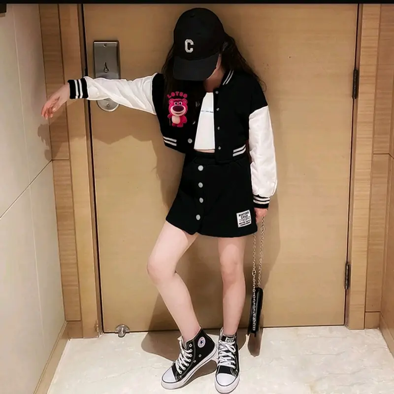 Jaket Crop Bass Ball Varsity Crop Anak Perempuan Jaket Lotso 2