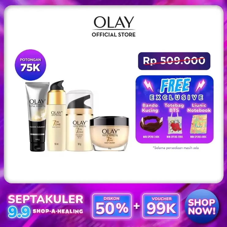 OLAY TOTAL EFFECTS 7 IN 1 DAY CREAM NIGHT CREAM SERUM - OLAY SERUM TOTAL EFFECTS - SERUM OLAY