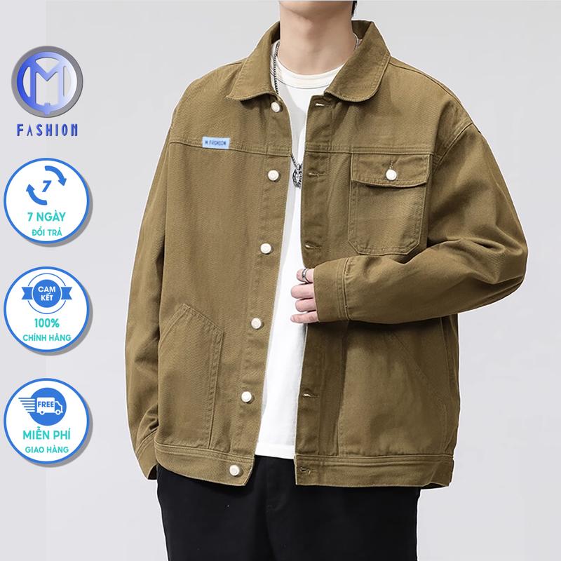 Áo khoác nam boy phố đẹp chống nắng form rộng cao cấp phong cách retro năng động trẻ trung Menswear Jacket Kaki