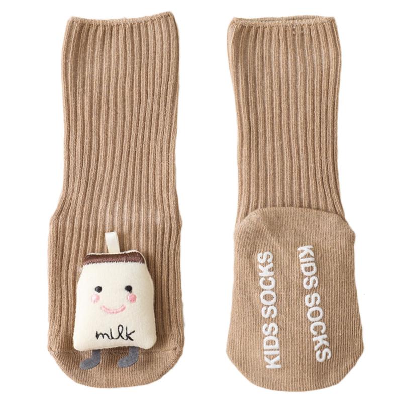YIG8   1 Pair Cartoon Baby Socks Children Breathable Knee Length Socks Solid Color Non-slip Floor Walking Socks Cotton Stocking 7
