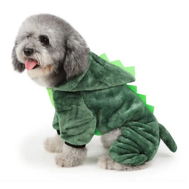 Pakaian Baju Doggy Anjing Kucing Hewan Pet Peliharaan Dino Dinosaurus Hijau Green Sweater 3