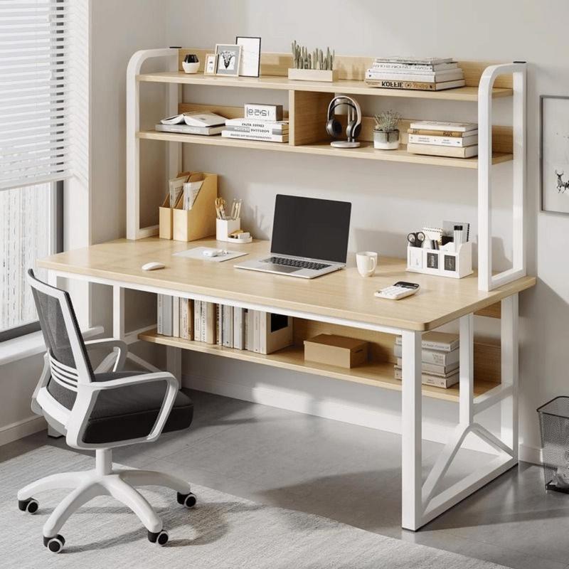 Bàn Học & Làm Việc Liền Kệ Sách 2 Tầng 1m2 Chân Sắt Sơn Tĩnh Điện Mặt Gỗ MDF Cao Cấp Da Dạng Màu Sắc Hiện Đại Tiện Lợi Kích Thước 60cm Chống Nước Chống Ẩm Chống Cháy