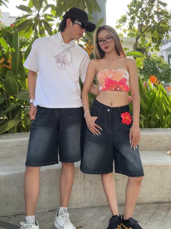 [VERTALENT] Quần Short Jean Lửng Ống Rộng form unisex nam nữ cạp cao tôn dáng nhiều màu local brand 7