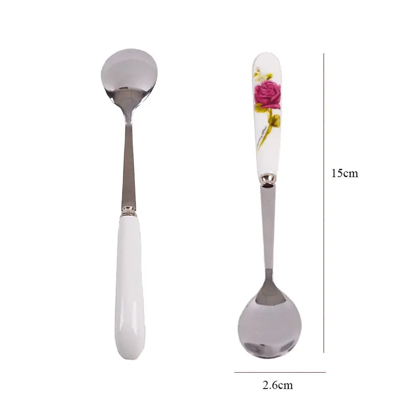 Muỗng tráng miệng bằng thép không gỉ, đồ gốm gia dụng và thiết yếu, thích hợp cho nhà bếp và ăn uống, thìa trà và cà phê 3