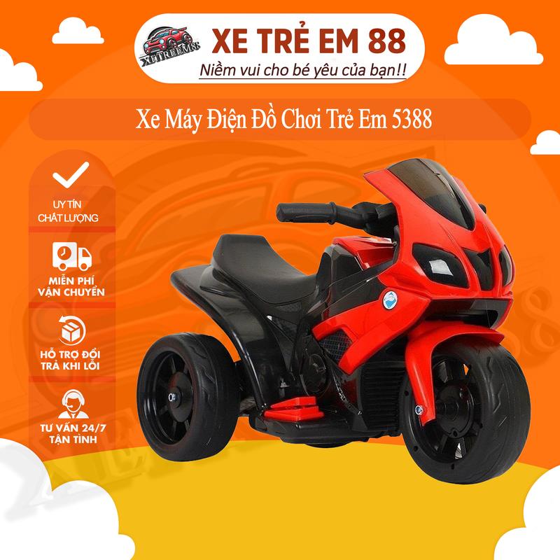 Xe Máy Điện Đồ Chơi Trẻ Em 5388 E lec Tri Có Bàn Đạp Ga Trọng Tải 20kg