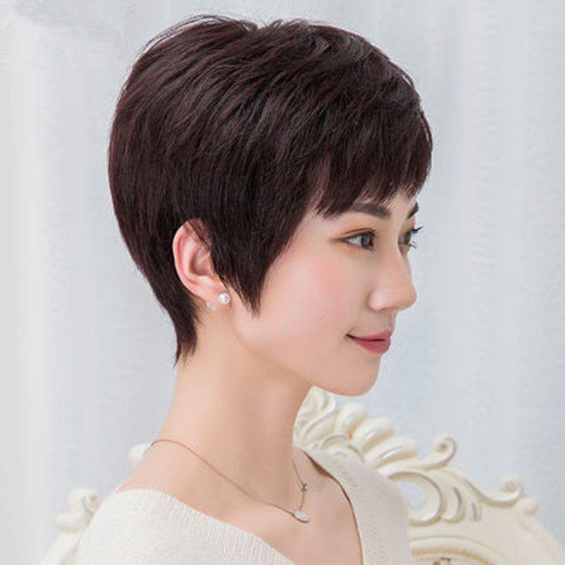 Product Introduction of Middle-Aged and Elderly Women's Fashion Wig Women's Short Hair Simulation Hair Hair Cover Full-Head Wig Natural Wig Mom 15