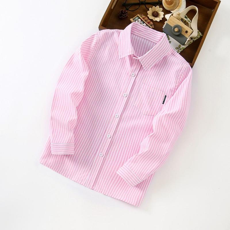Product Introduction of Striped Shirt Kids Fashion Long Sleeve Polo Shirt Kid Boy 3 - 12 Years Old Korean Style Formal Tops Wedding Birthday Party Wear School Outfit 24