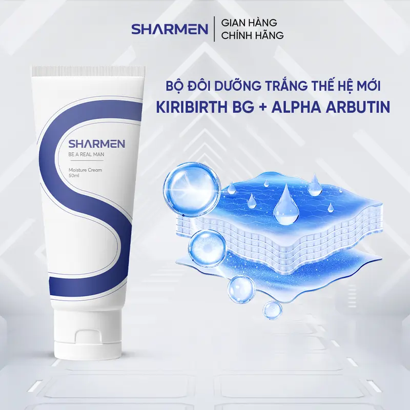 Kem dưỡng Sharmen cấp ẩm dưỡng trắng ngừa mụn giúp da bóng mịn tuýp 50ml 2