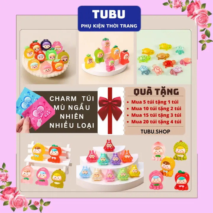 [CHARM TÚI MÙ] Combo túi mù charm ngẫu nhiên nhiều hình dáng dễ thương màu trong/đục | Tubu